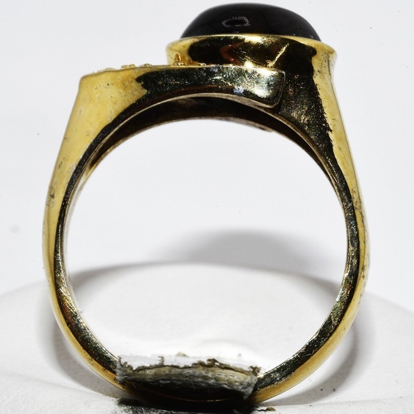 $395 .925 Sterling Silver 2.97CT Natural Black Star Sapphire & White Topaz Ring - Picture 6 of 7